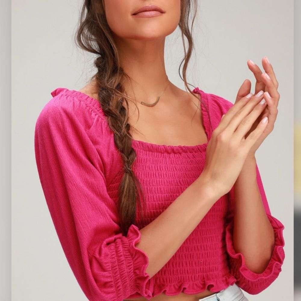 NEW Free People Brenyce Smocked Peasant Top